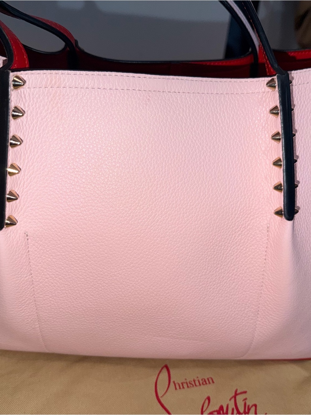Christian Louboutin Pink Cabarock Small leather tote